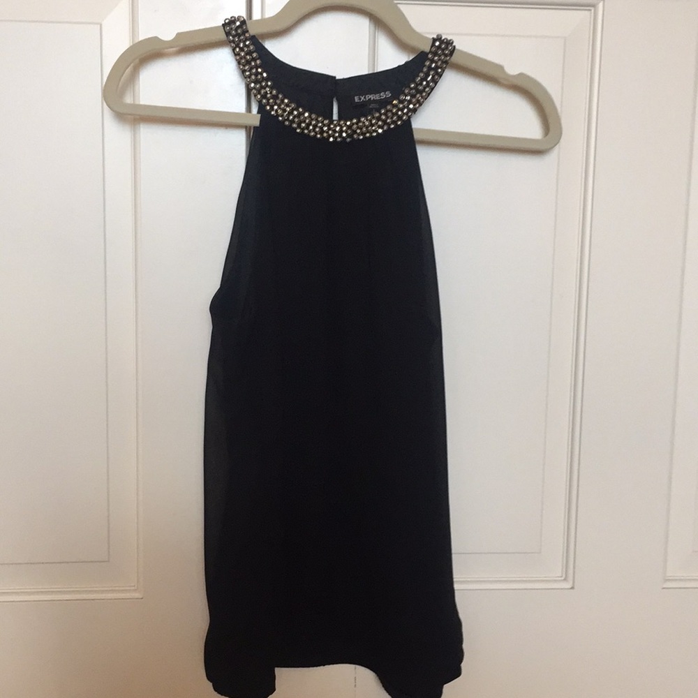Black jewel neck tank